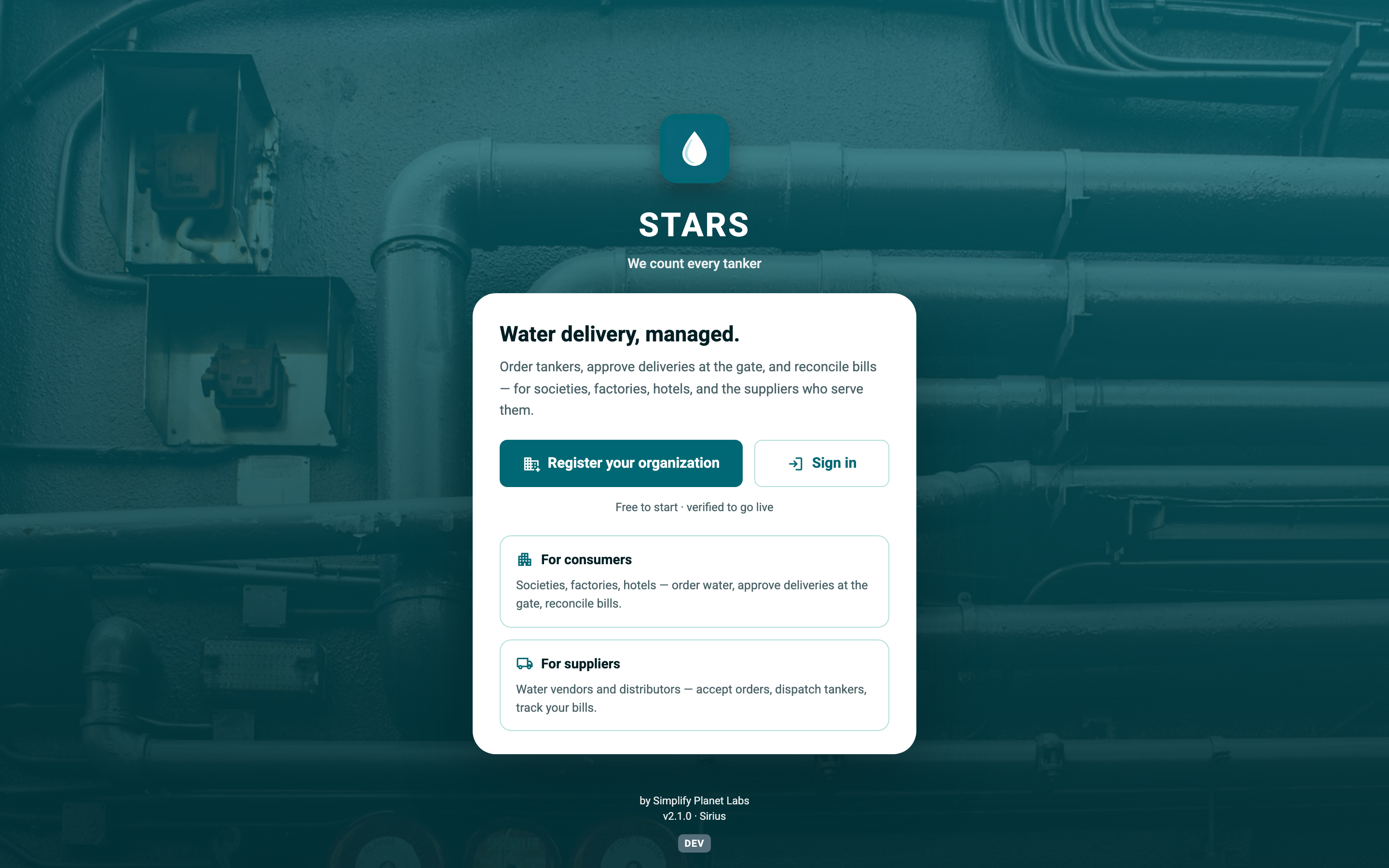 STARS screenshot: welcome-two-sides